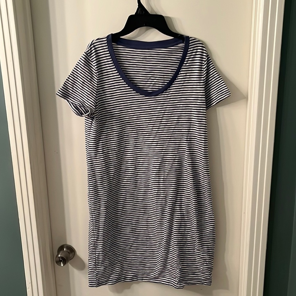 Cotton Universal Thread Blue and White Stripe Casual Dress
